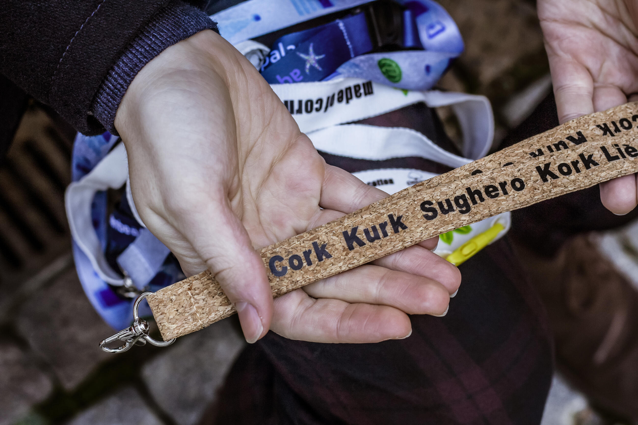 Korkový lanyard
